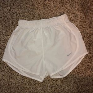 White Nike shorts